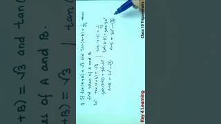 If tan ab √3 and tan ab  1√3 Find value of a and b  Class 10 exercise 82  Trignometry [upl. by Yanahc199]