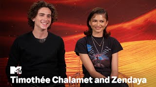 Timothée Chalamet amp Zendaya on Music Nicknames and “Dune Part 2”  MTV [upl. by Sukramed94]