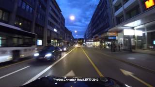 Switzerland 242 Camera on board Ville de Fribourg par lOuest by night GoPro Hero3 [upl. by Cindy]