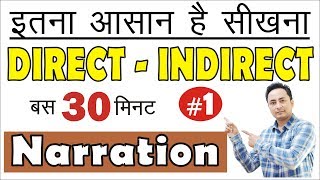 Direct Indirect SpeechNarration Part 1  RulesTricks in English Grammar in Hindi [upl. by Innos]