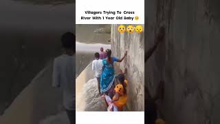 See how he cross the river with 1year old baby 😲😔viralvideo comedy trending foryou viralshorts [upl. by Corty438]