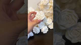 Handmade paper towel rose folding flower stepped ❤️ shorts handmade whiterose redrose flowers [upl. by Darin]