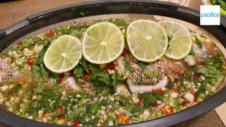 How to make perfect lime garlic steamed fish at home ft The Forge from Pacifica recipes provided [upl. by Anirak]