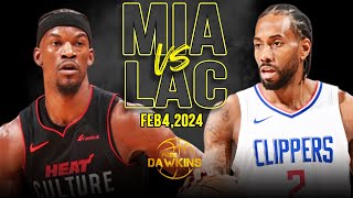 Miami Heat vs Los Angeles Clippers Full Game Highlights  February 4 2024  FreeDawkins [upl. by Larson]