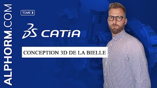 Atelier mécanique CATIA V5  Conception 3D de la bielle [upl. by Clemmy]