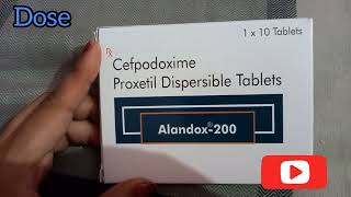 Cefpodoxime proxetil Dispersible TabletsAlandox200Highly Bacterial Infection Medicine in hindi [upl. by Yssenhguahs]