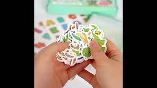 WISHTIME Diy Journal Set Cartoon Dinosaur Themed Stickers Childrens Diary Scrapbook Set [upl. by Ditzel]