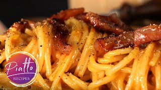 How to Make Spaghetti CARBONARA  PIATTO RECIPES Italian Cooking [upl. by Murton]