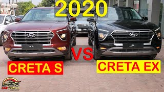 New Creta EX vs S 2020 BS6 Comparison  Design  Features  Price [upl. by Weibel]