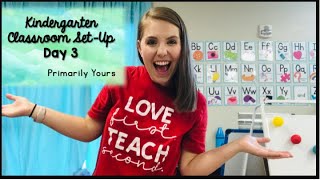 Kindergarten Classroom SetUp Day 3 Meet the Teacher Prep  FirstYear Teacher Vlog [upl. by Karame]