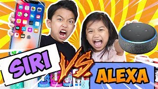 SIRI VS ALEXA PICKS MY SLIME INGREDIENTS CHALLENGE  EXTREME  JK Slime  Fun Kids Video [upl. by Efron]