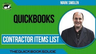 QuickBooks Contractor Items List [upl. by Susie795]