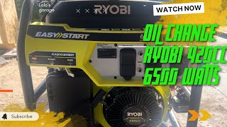 How to change engine oil of a Ryobi 420cc Generator 6500 Running Watts 8125 starting watts [upl. by Neelhtakyram]