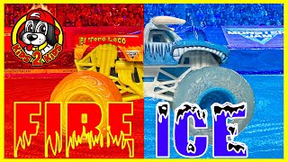 MONSTER JAM FIRE amp ICE Monster Trucks Compilation  Water amp Treadmill Racing ThunderROARus Drop [upl. by Naoj652]