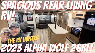 2023 Alpha Wolf 26RL  HUGE Space in this Rear Living Travel Trailer [upl. by Helbonia]