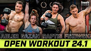 Adler Fikowski Gazan and Raptis — CrossFit Open Workout 241 [upl. by Jory]