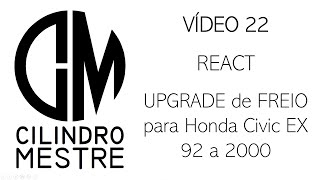 Vídeo 22  React UPGRADE de FREIO para Honda Civic EX 92 a 2000 [upl. by Harms]