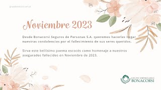 Homenaje a nuestros asegurados fallecidos en Noviembre de 2023 [upl. by Anneg]