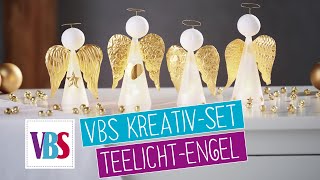 Weihnachtsdeko selber machen  VBS Kreativset TeelichtEngel [upl. by Eatnuahc541]