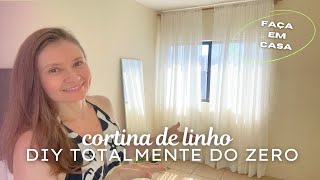 DIY  Fiz uma CORTINA DE LINHO do zero e vou te mostrar o passo a passo  MUITO FÁCIL e BARATO [upl. by Nangatrad485]