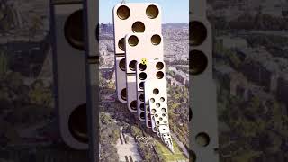 Domino Effect The largest domino simulation on Real Footage shorts format [upl. by Akahs91]