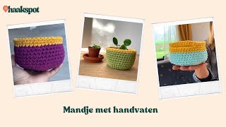 Mandje met handvaten  Leren haken met Haakspot [upl. by Kokoruda]