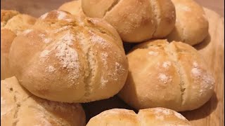 Kaiser broodjes net als van de bakker  Kaiser Brötchen  simpele broodjes  recepten oum younes 81 [upl. by Nylad]