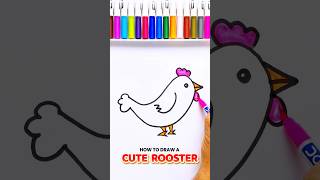 How to draw a cute rooster easy [upl. by Esyle]