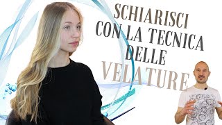 Tutorial come schiarire i capelli con la tecnica delle velature creando molta luce sul viso 💎😉 [upl. by Anaert92]