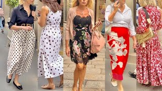 ITALIAN SUMMER FASHION 2024🇮🇹SUMMER DRESSES amp POLKA DOTS IDEAS MILAN STREET STYLE vanityfair [upl. by Yllier]