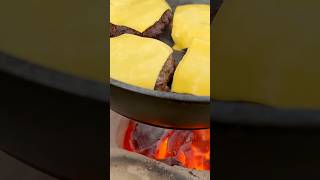 Sizzling Beef Burgers 🍔 Cooked on a Mud Stove Outdoor Flavor at Its Best 🔥 [upl. by Jacobah]