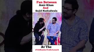 Fun Between Amir Khan and Sajid Nadiadwala at the Yek Number Trailer Launch shorts amirkhan [upl. by Hassi]