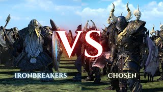 WARHAMMER III Total War  Ironbreakers VS Chosen [upl. by Hayne]