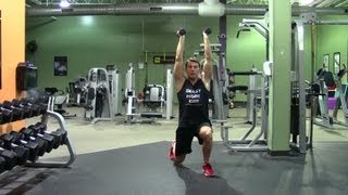 Lunge  Shoulder Press  HASfit Lunge Exercise Demonstration  Dumbbell Lunge Workout [upl. by Rickey]