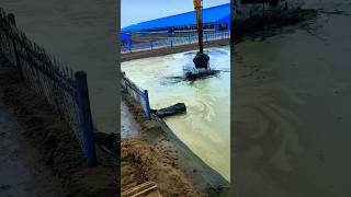 Extra long excavator to clear pond silt work machine shorts [upl. by Hardy]