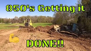 Incredible video of both 850 dozers pushing out a trench to drain a hole others have failed at [upl. by Anyrb]