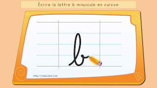 Écrire lalphabet  Apprendre à écrire la lettre b minuscule en cursive [upl. by Letsirhc200]