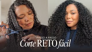 Passo a Passo CORTE RETO  Cabelo Cacheadocrespo [upl. by Yarak]