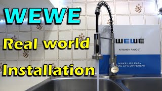 WEWE Kitchen Faucet Installation and replacing old faucet [upl. by Pawsner]