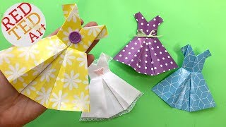 How to Make Origami Dress for Beginners  Easy Paper Dress DIY [upl. by Leiuqese]