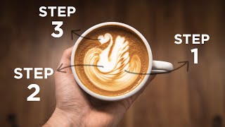 Latte Art Tutorial  SWAN in 3 Steps [upl. by Ycnalc942]