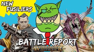 NEW Cities of Sigmar FUSILIERS VS Nurgle UNCLEAN ONES  Warhammer Age of Sigmar Battle Report [upl. by Arde]