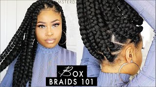 EASY amp NEAT JUMBO BOX BRAIDS elastic band method [upl. by Teloiv415]