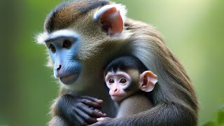 Moms Devotion Elderly Macaque and Her New Baby [upl. by Gnouhk]