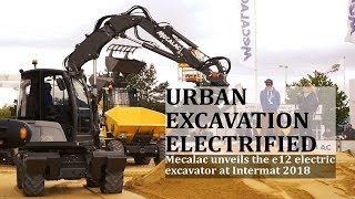 Mecalac unveils 100 electric excavator at Intermat 2018 [upl. by Eniloj]