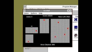 Jezzball Windows 31 Gameplay [upl. by Ddet]