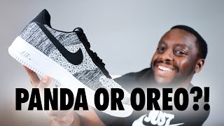 Air Force 1 Flyknit 20 Black White On Foot Sneaker Review QuickSchopes 686 Schopes AV3042 001 Oreo [upl. by Onaicnop]