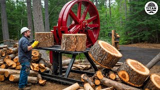 Fastest Automatic Firewood Processing Machine  Homemade Modern Wood Cutting Chainsaw Machines3 [upl. by Brew634]