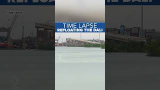 TIME LAPSE Refloating the Dali news baltimore bridge update shorts shortvideo headlines [upl. by Vizzone179]