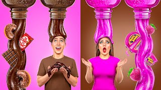 Bubble Gum vs Chocolate Food Challenge  Funny Food Hacks by Multi DO Challenge [upl. by Zohar]